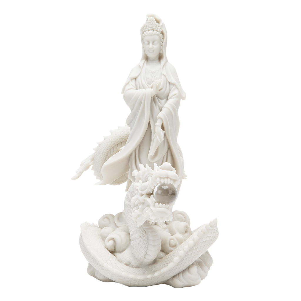 Marble Quan Yin Riding Dragon Statue、mySite、topwebapps