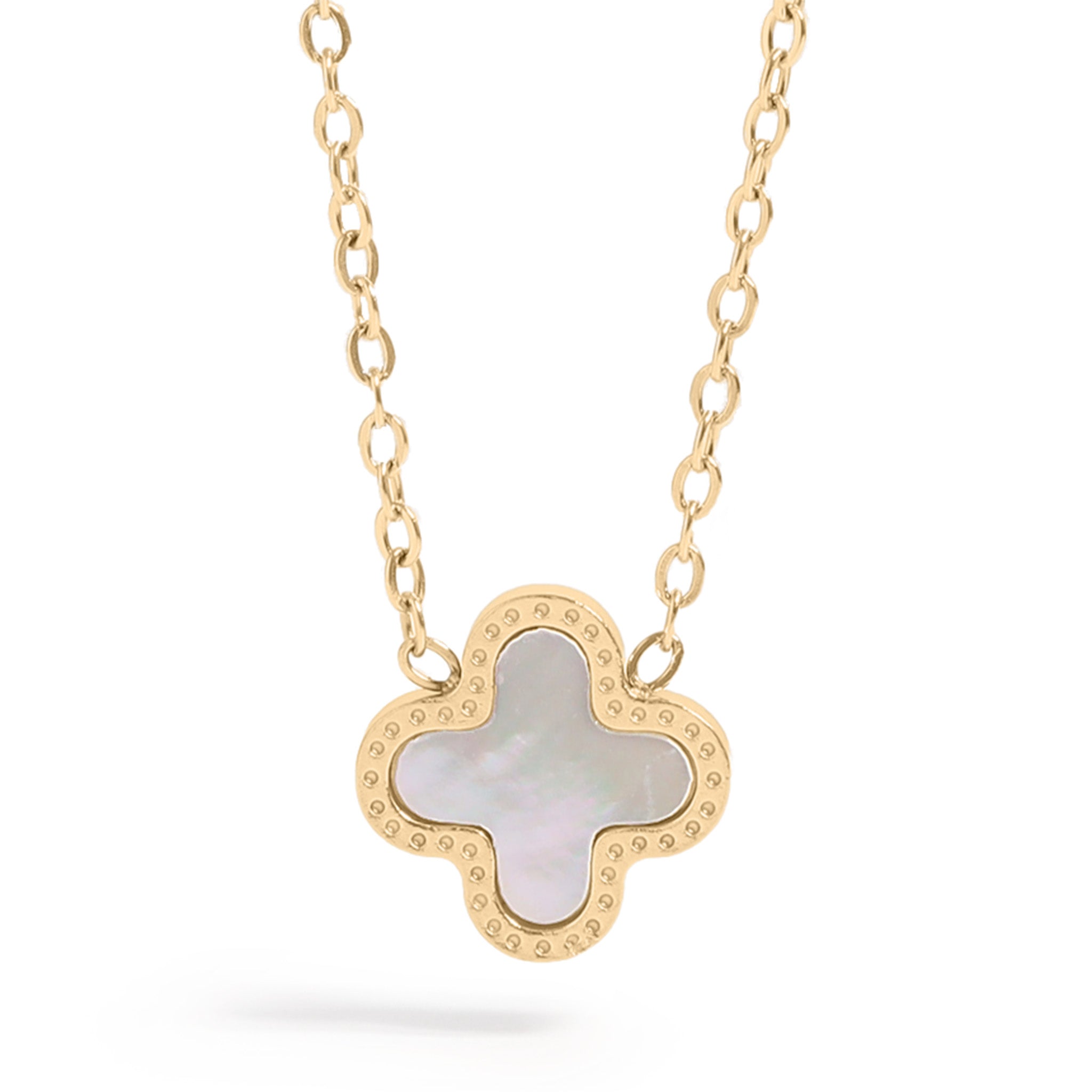 18K Gold PVD Stainless Steel Lucky Clover Charm Necklace / CHN0046、mySite、dreamappss