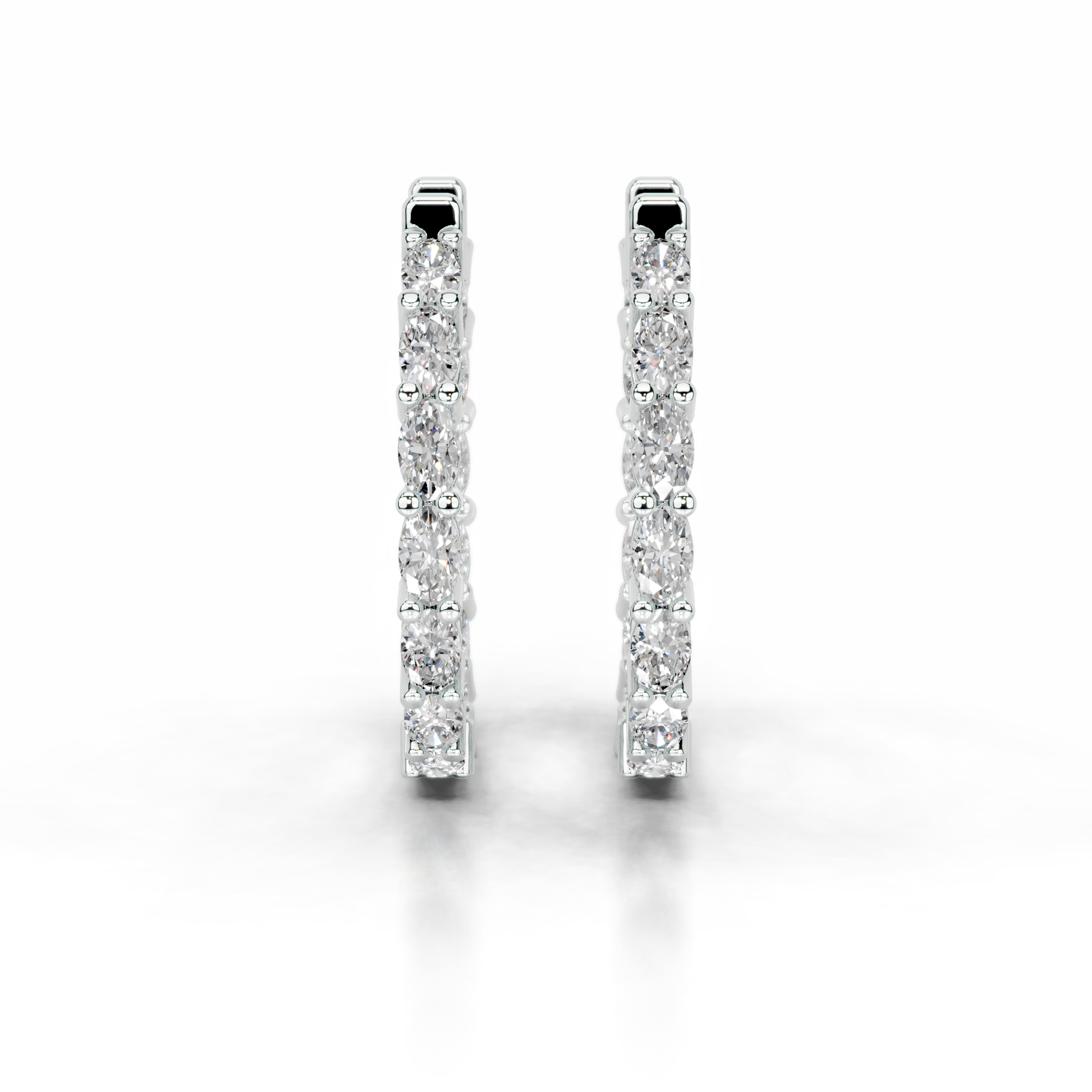 Daphne Diamond Hoop Earrings (4.30 Carat) -14K White Gold、mySite、hinf8tx79