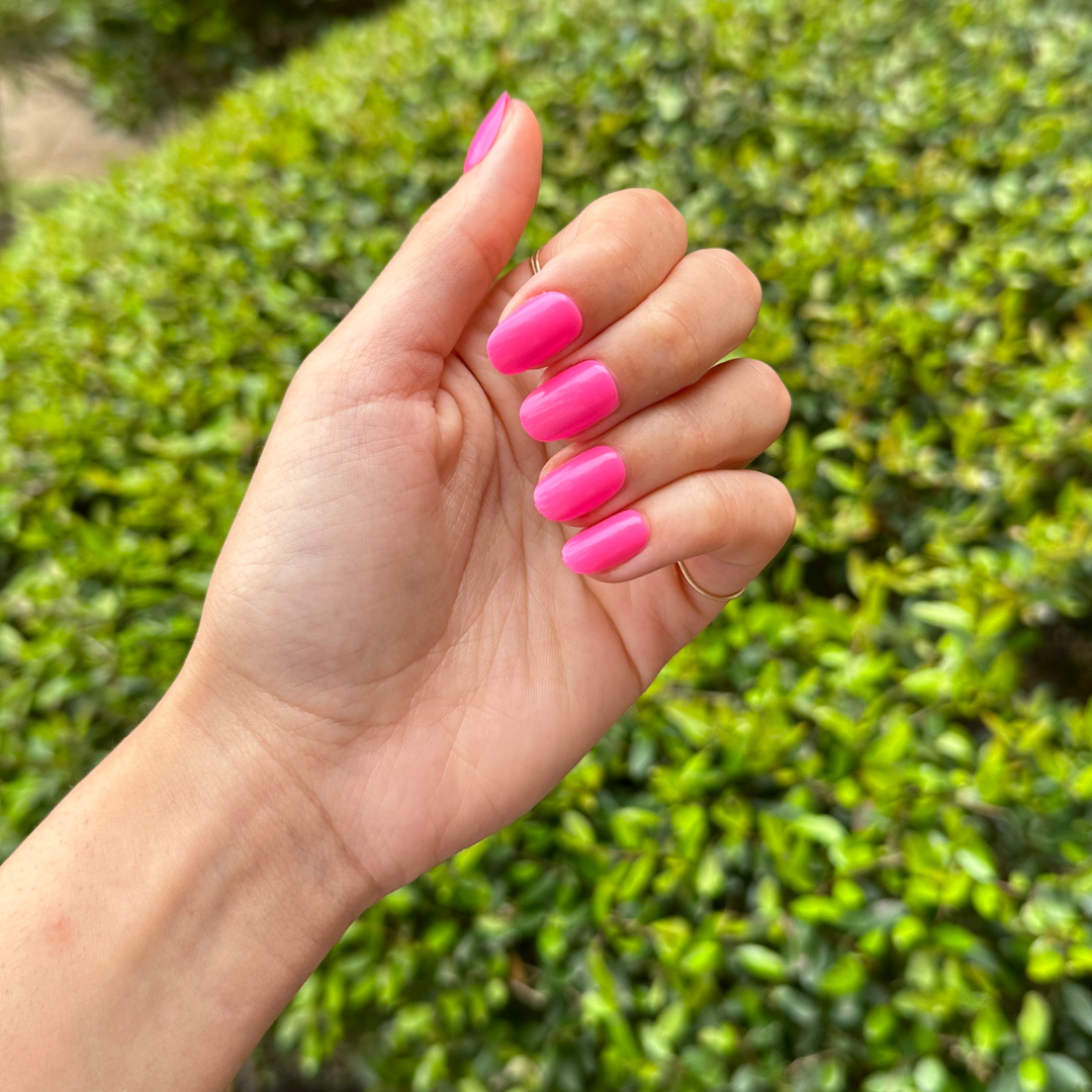 Neon Flamingo | Short | Round - Tab Press-On、mySite、solidvoid