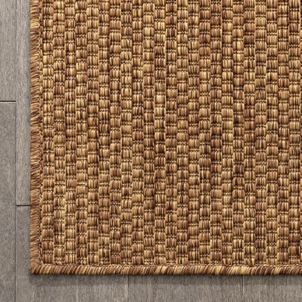 Leif Nordic Geometric Indoor Outdoor Coffee Flatweave 5'3 x 7'3 Rug、mySite、gigharbornorthrealestate