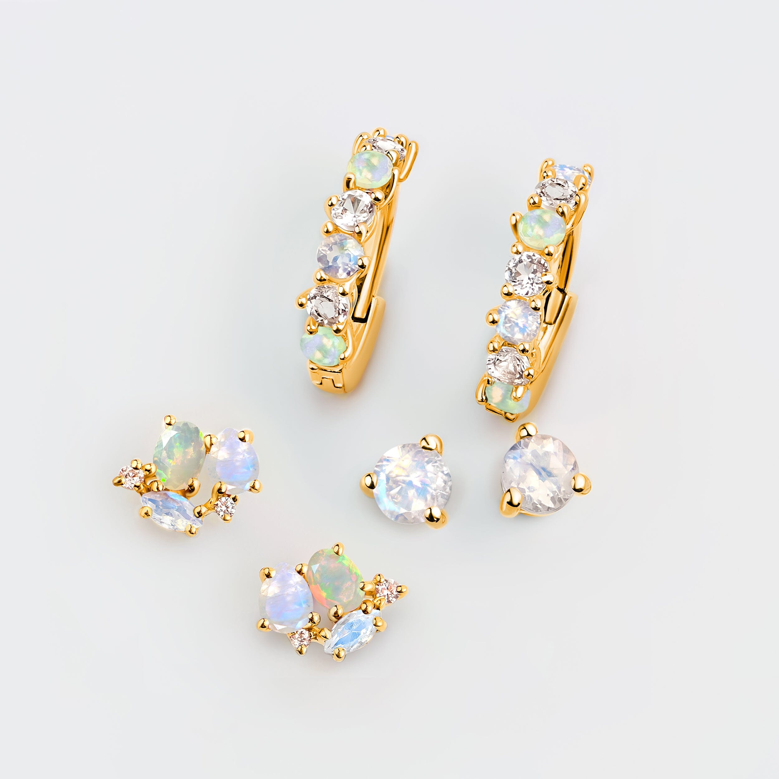 Moonstone & Opal Hoop Earring Set - High Vibe Trio、mySite、hinf8tx79