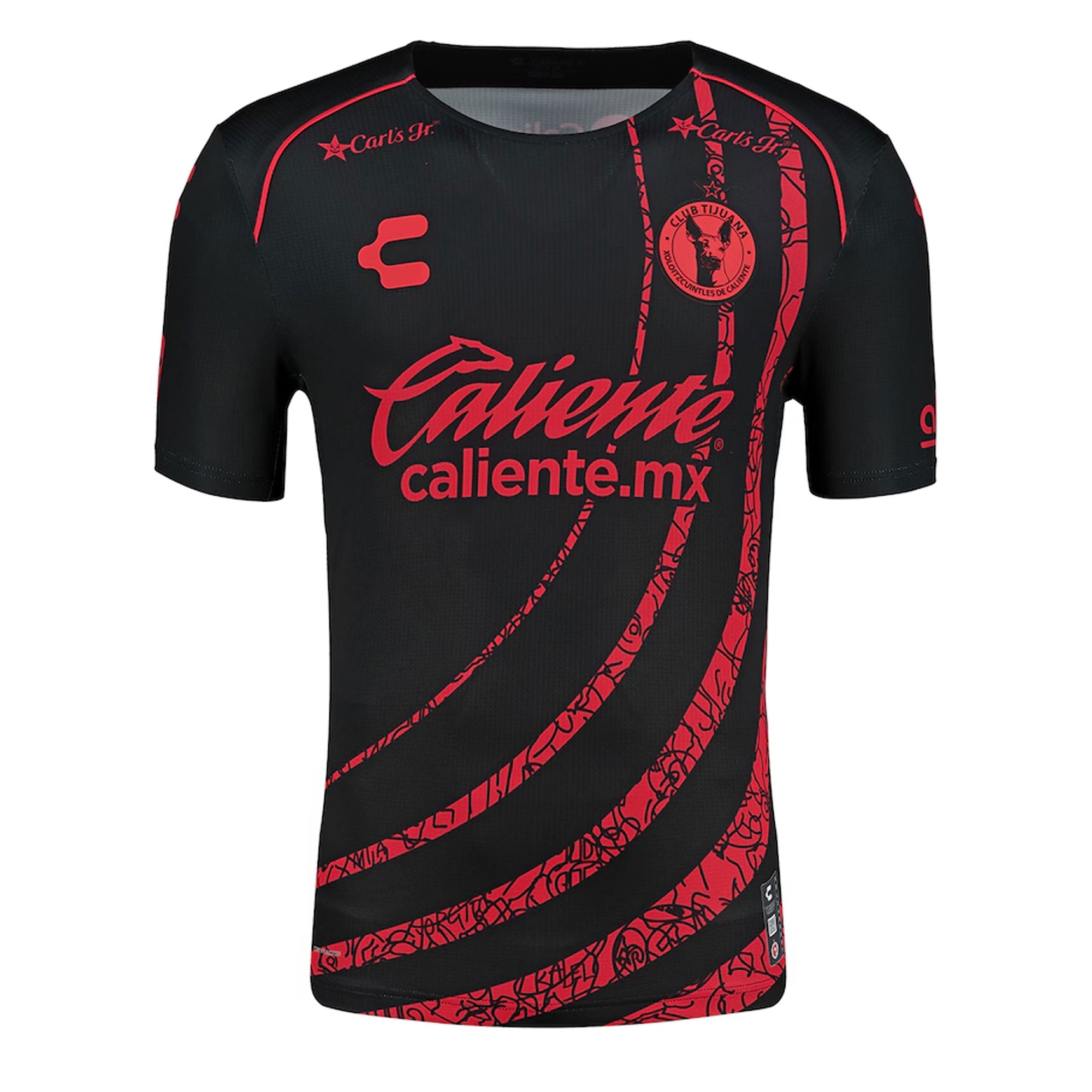 Charly Men's Xolos De Tijuana 2024/25 Authentic Home Jersey Black/Red、mySite、noshort