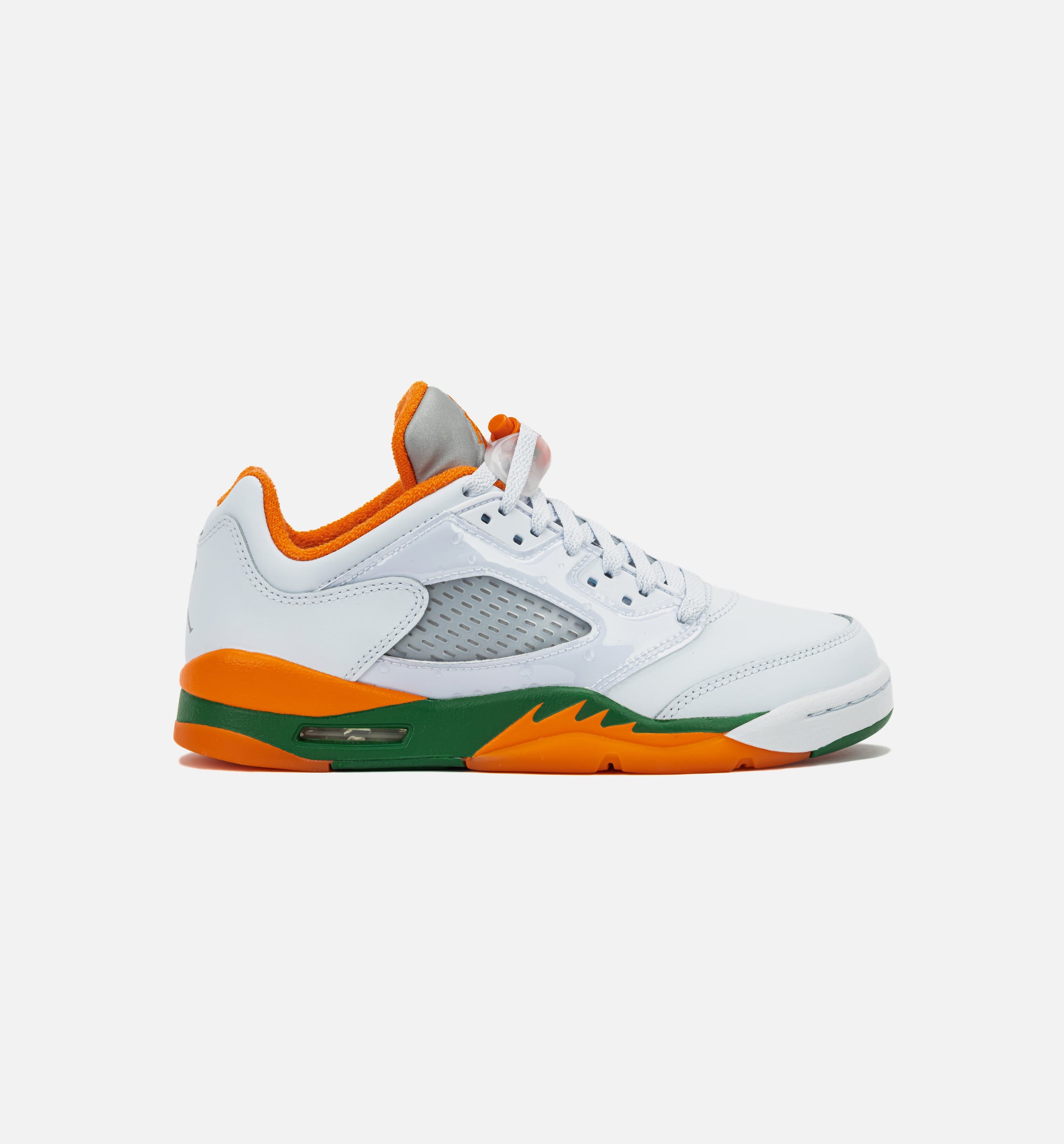 Air Jordan 5 Retro Low Hurricanes Grade School Lifestyle Shoe - Football Grey/Brilliant Orange/Pine Green、mySite、dreamappss