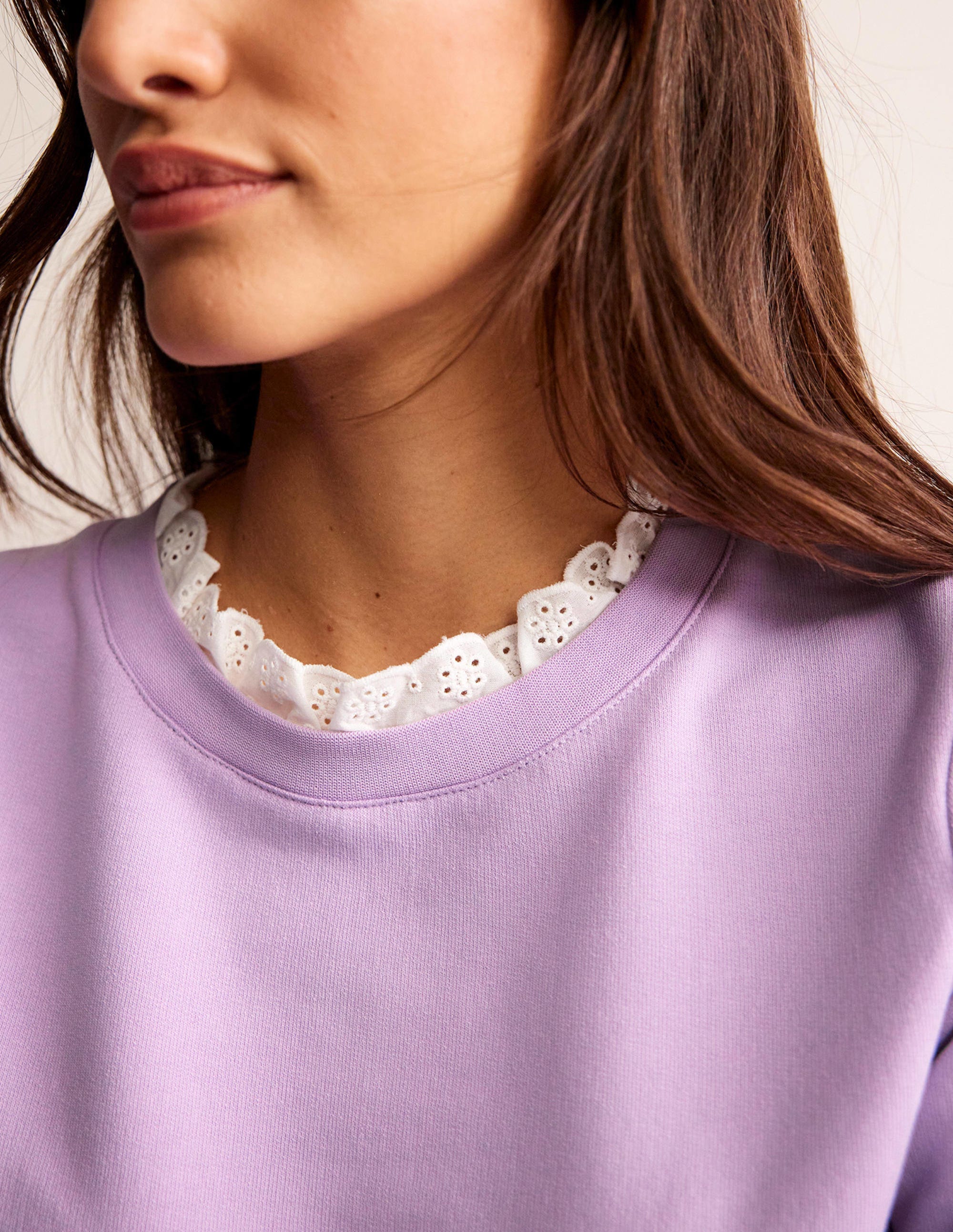  Broderie Trim Sweatshirt-Orchid Bloom、mySite、ashleygrahame