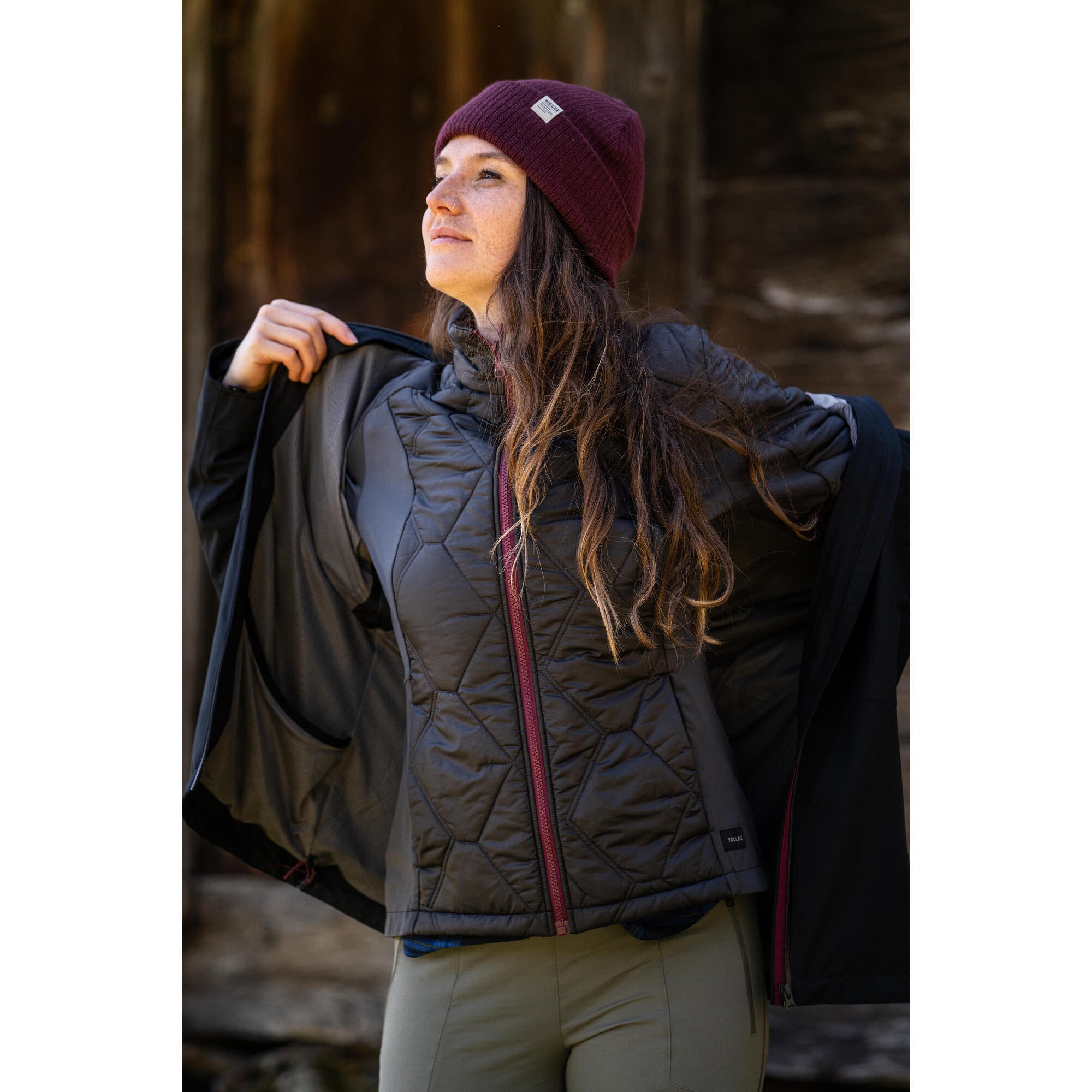 Forclaz Women's Travel Backpacking Waterproof 3-in-1 Jacket Travel 500 17.6掳F、mySite、neckold