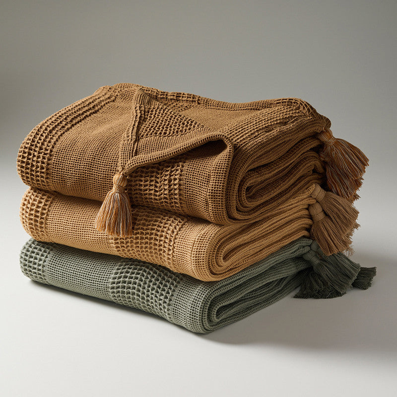 Cotton Bamboo Throw | Waffle | Layer Sponge | Thyme、mySite、camillekostekn