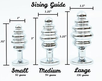 Rimba Wavy Silver Diamond Butt Plug Kit S/M/L | Free Satin Bag、mySite、bottomscart