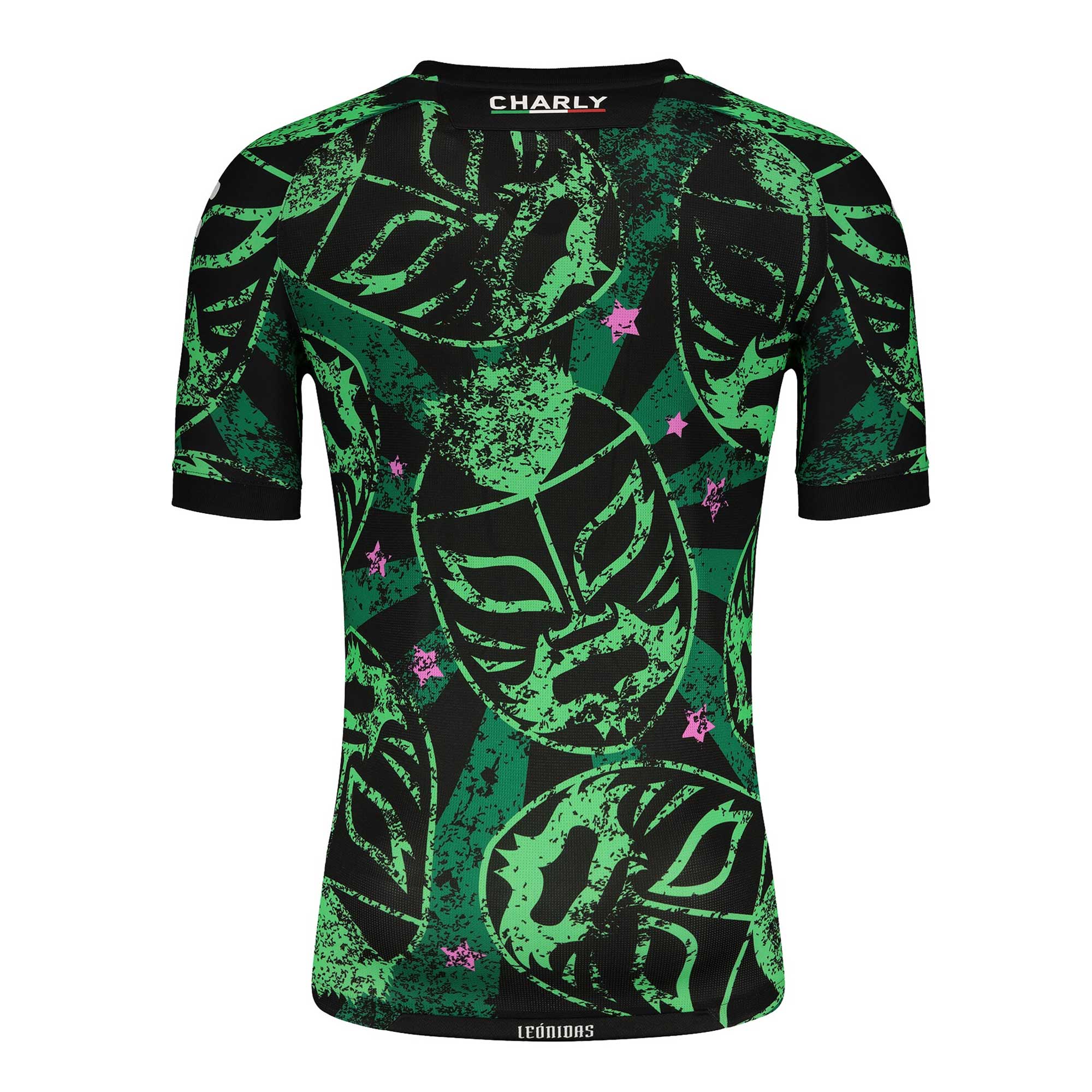 Charly Men's León 2021/22 Authentic Luchador Jersey Green/Black、mySite、noshort
