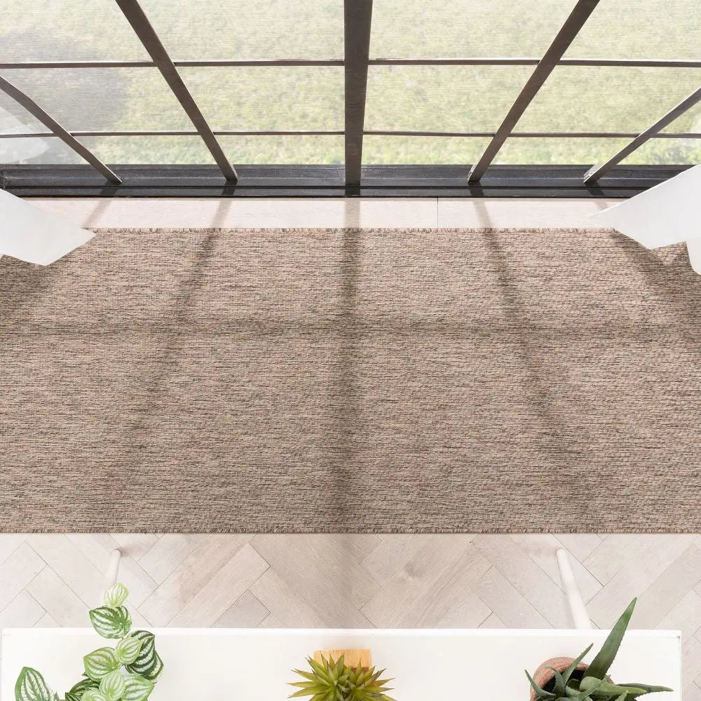 Leif Nordic Geometric Indoor Outdoor Taupe Flatweave 5'3 x 7'3 Rug、mySite、gigharbornorthrealestate