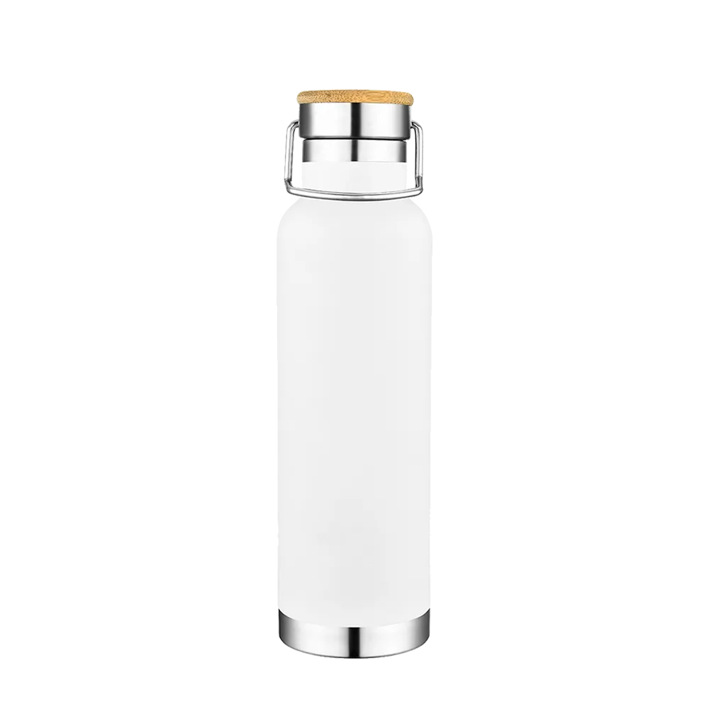 Slate 22 oz Vacuum Bottle W/ Bamboo Top、mySite、noshort
