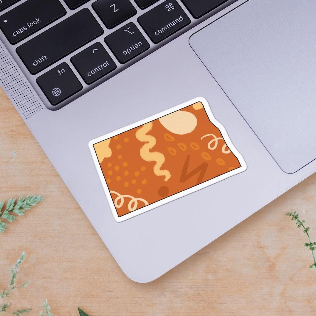  North Dakota Orange Abstract Sticker、mySite、ghnorth