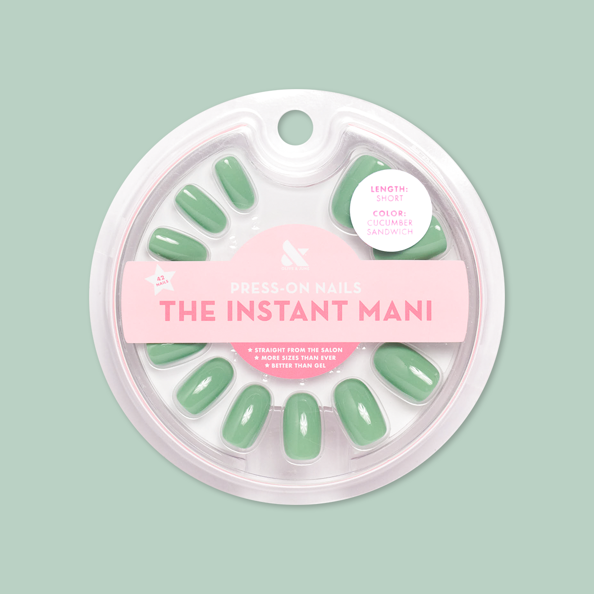 Cucumber Sandwich - Press-On | Short | Round、mySite、solidvoid