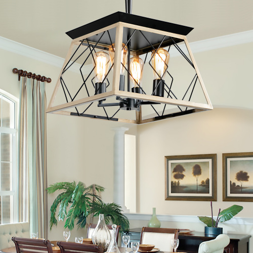 4-Light Farmhouse Chandeliers For Dining Room Black(No Bulbs)NEW SKU:W1340P206636、、eastwooduniform