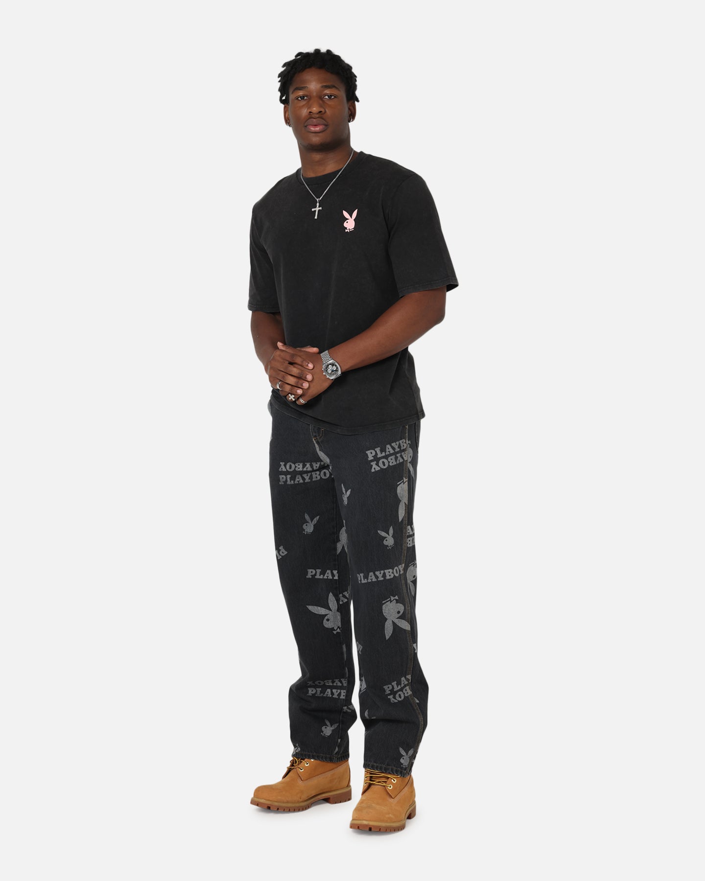 Playboy Stack Washed T-Shirt Washed Black、mySite、zt4zffjzw