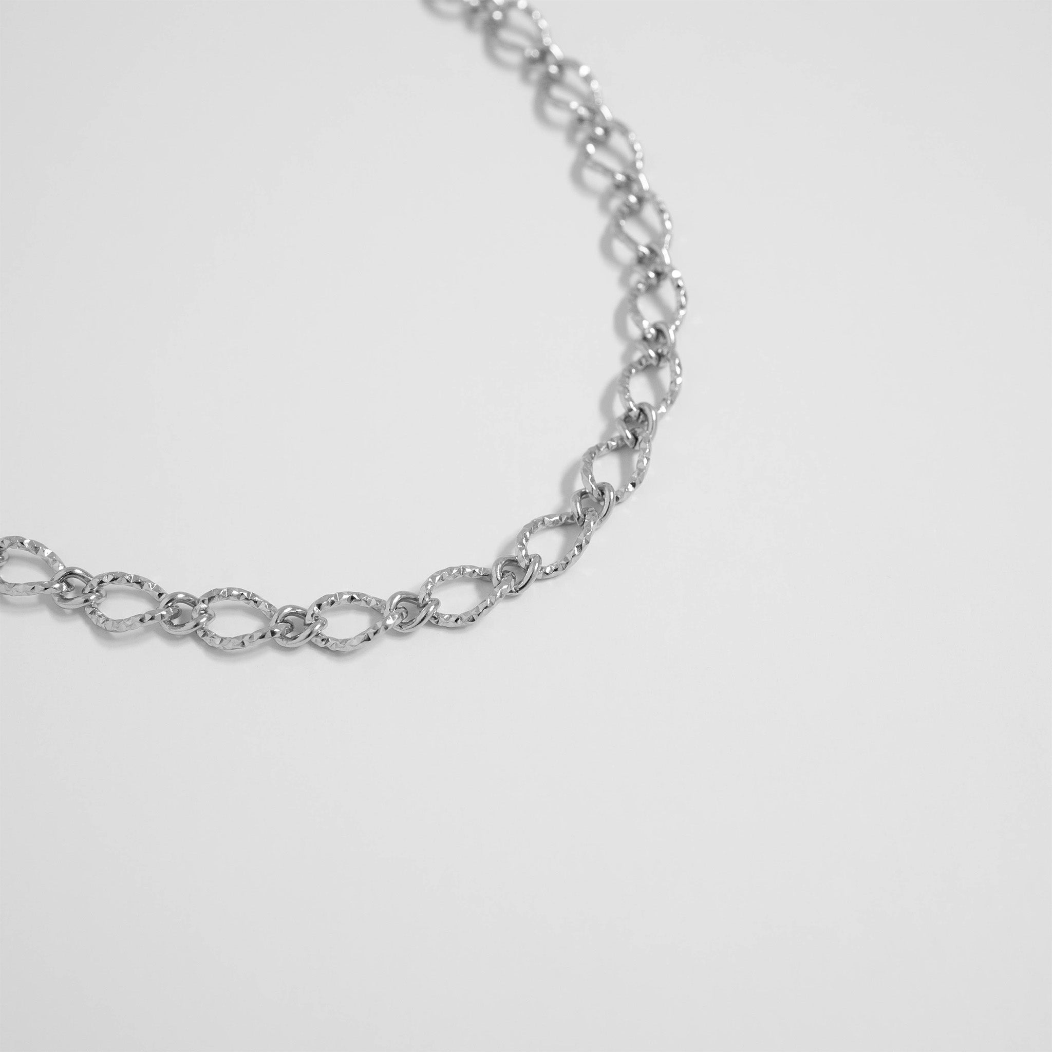 18K Gold PVD Stainless Steel Hammered Oval Chain Necklace / CHN0097、mySite、dreamappss