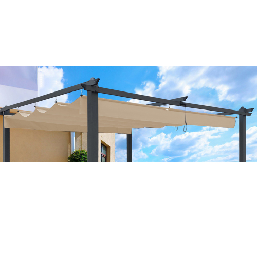 Replacement Canopy Top Cover Fabric for 13 x 10 Ft Outdoor Patio Retractable Pergola Sun-shelter Canopy、、eastwooduniform