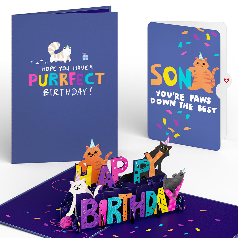 Happy Birthday Cats Pop-Up Card and Sentiment Set for Son、mySite、solidvoid