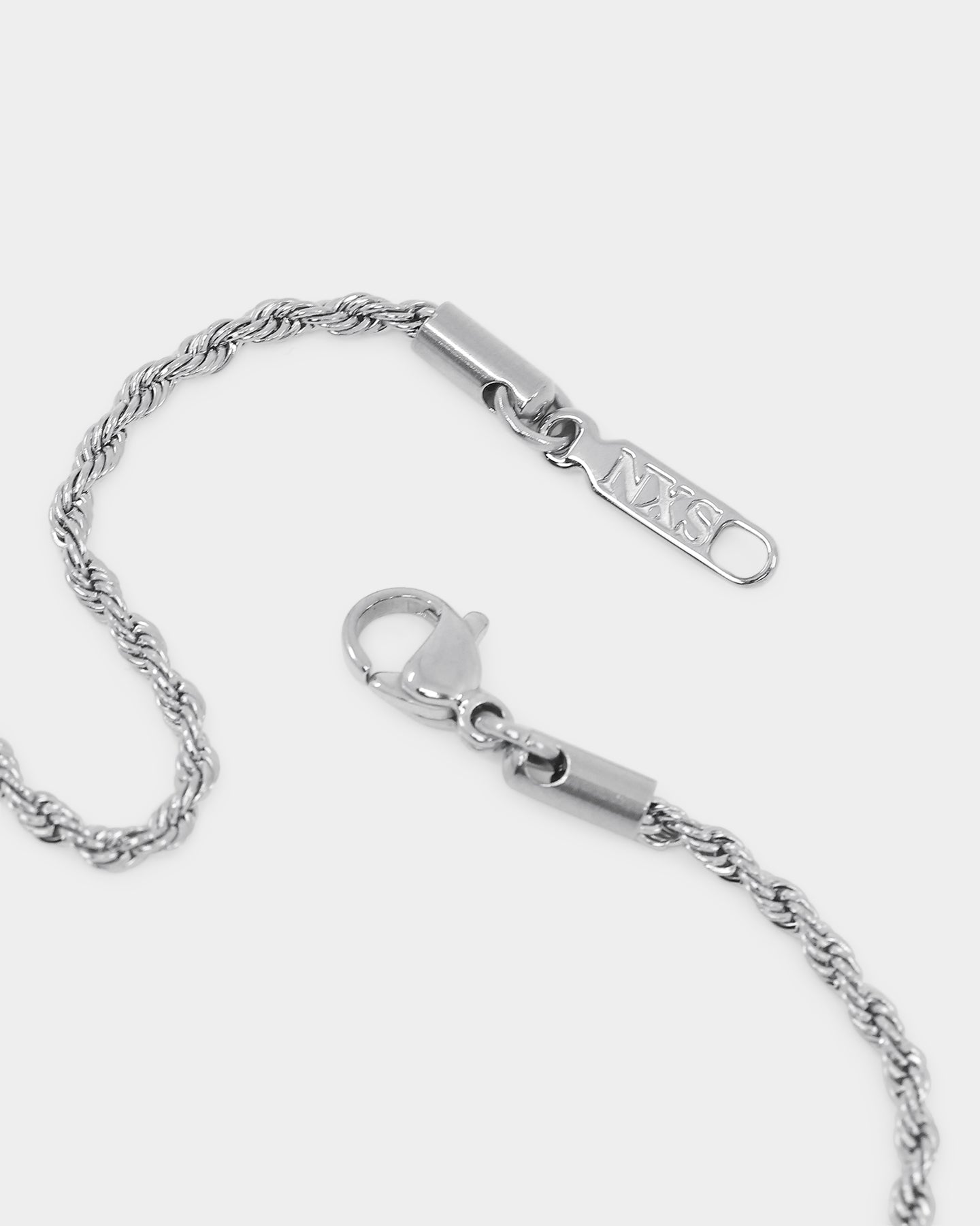 NXS Rectangle Stone Pendant Chain White Gold/Black、mySite、zt4zffjzw