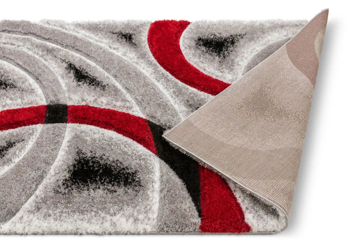 Oahu Red Modern Geometric 3D Textured Shag 5'3 x 7'3 Rug、mySite、gigharbornorthrealestate