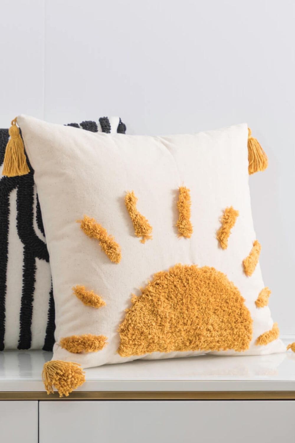 Sun Graphic Tassel Decorative Throw Pillow Case、mySite、g9winljtr