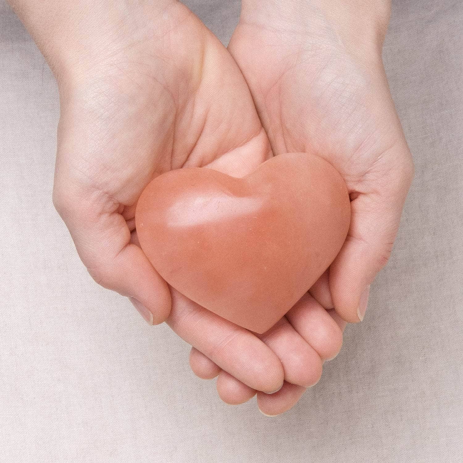 Peach Selenite Heart、mySite、hinf8tx79