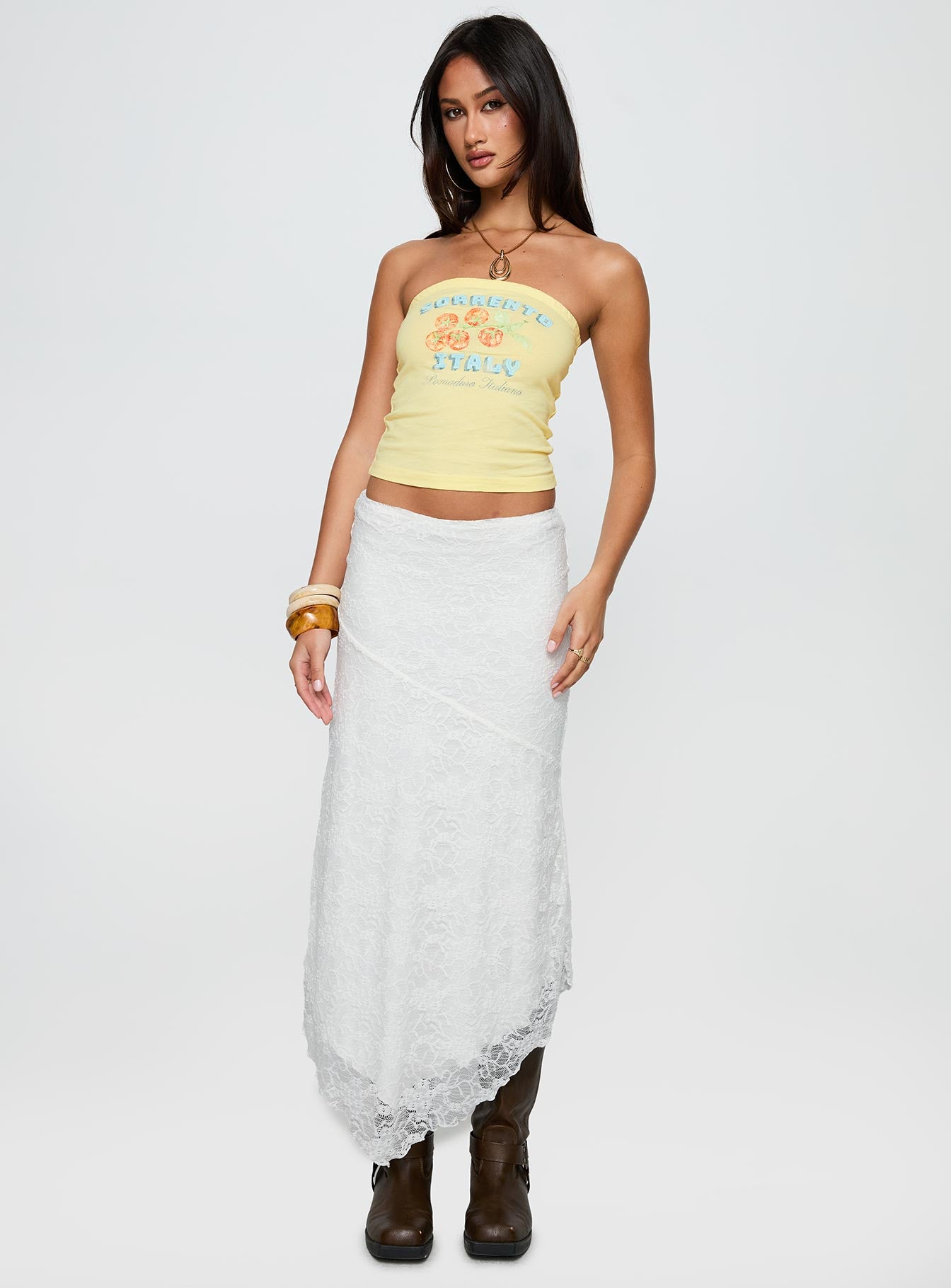 Sorrento Italy Strapless Top Yellow、mySite、solidvoid