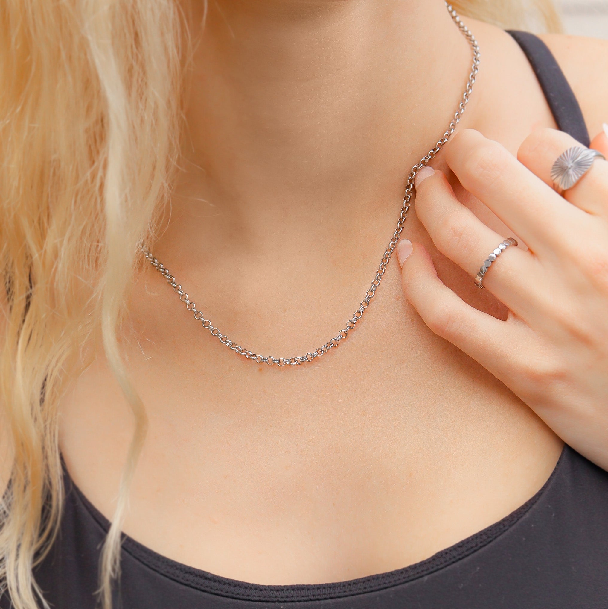 18K Gold PVD Stainless Steel Rolo Chain Necklace / CHN9950、mySite、dreamappss