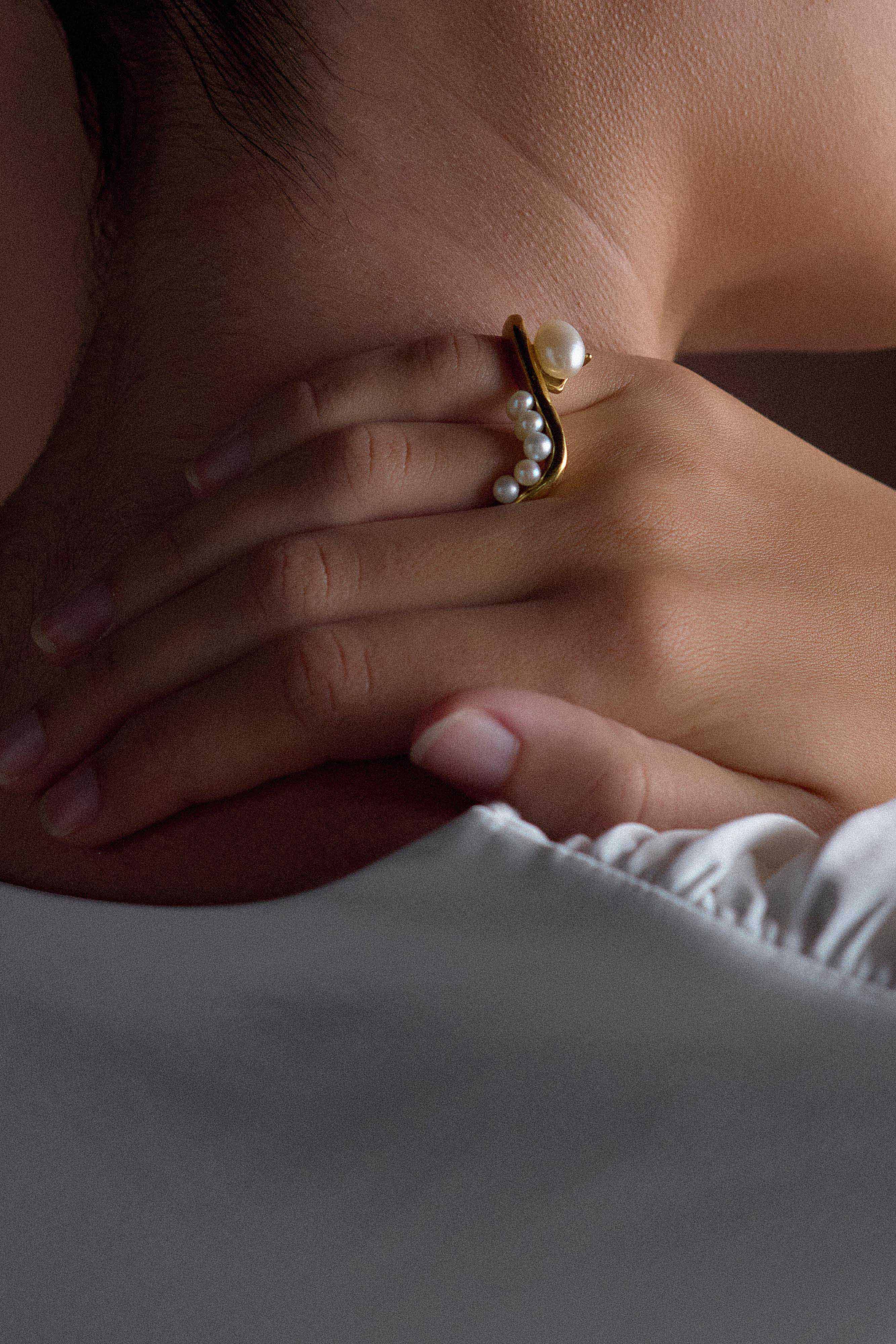 Marleigh Freshwater Pearl Ring - Pearl、mySite、solidvoid