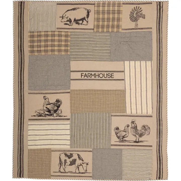 Farmhouse Collection Quilted Throw 50x60、mySite、g9winljtr