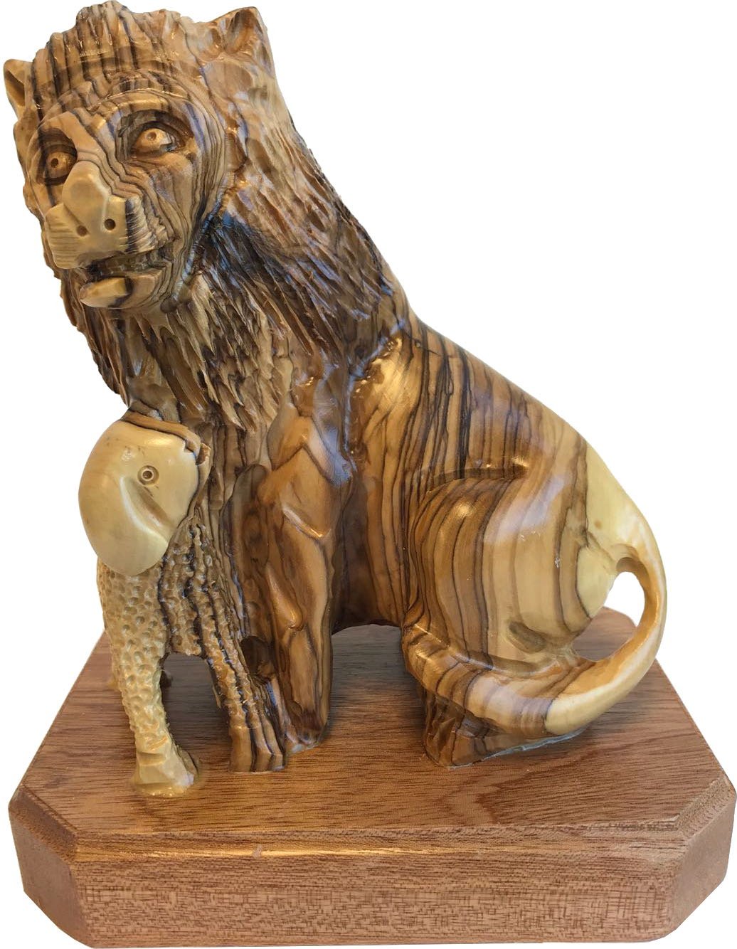 Holy Land Market Lion with Lamb - olive wood figure - one piece, Revelation 5:5-6 (20x16x12 or 8x6.5x5 inches)、mySite、topwebapps