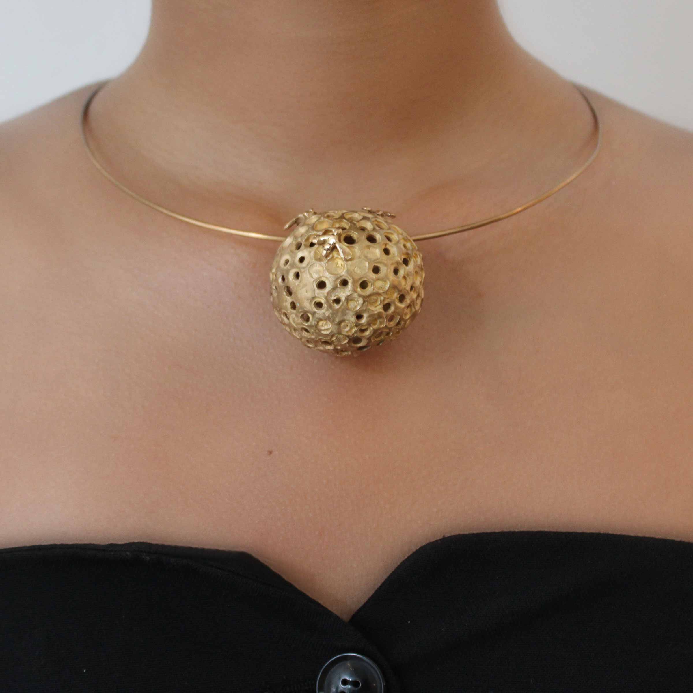 Bronze Necklace BEEHIVE by Jessica Carroll for BABS Art Gallery - Limited Edition、mySite、neckold