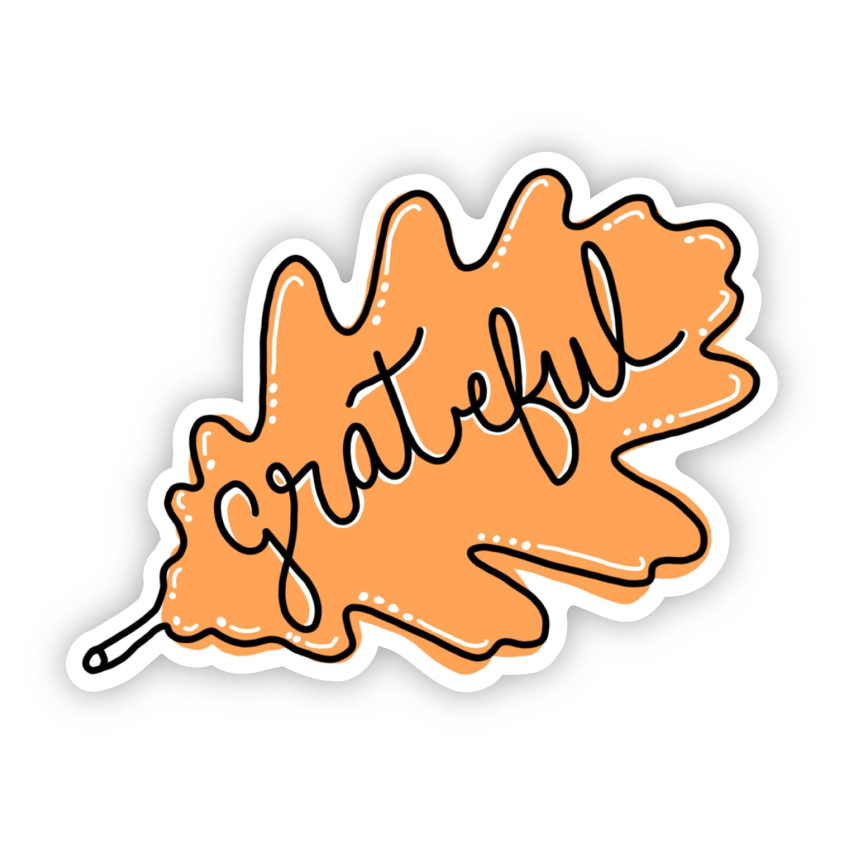 Grateful Orange Leaf Sticker、mySite、elrpsem3k