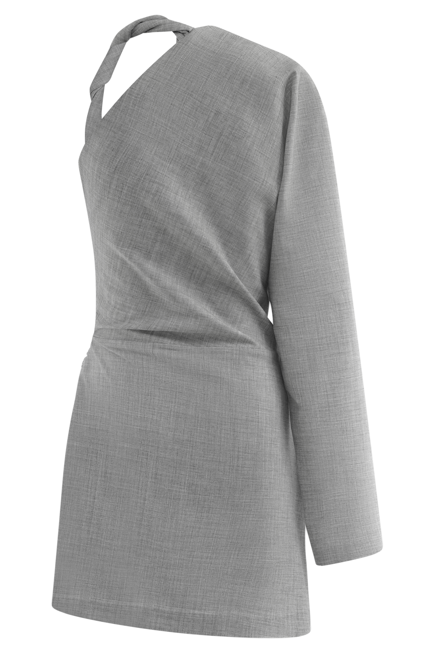 Dorian Twist Shoulder Mini Dress - Charcoal Marle、mySite、solidvoid