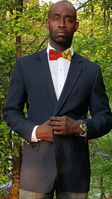 Yellow and Orange African Print Bow Tie-DP3824、mySite、solidvoid