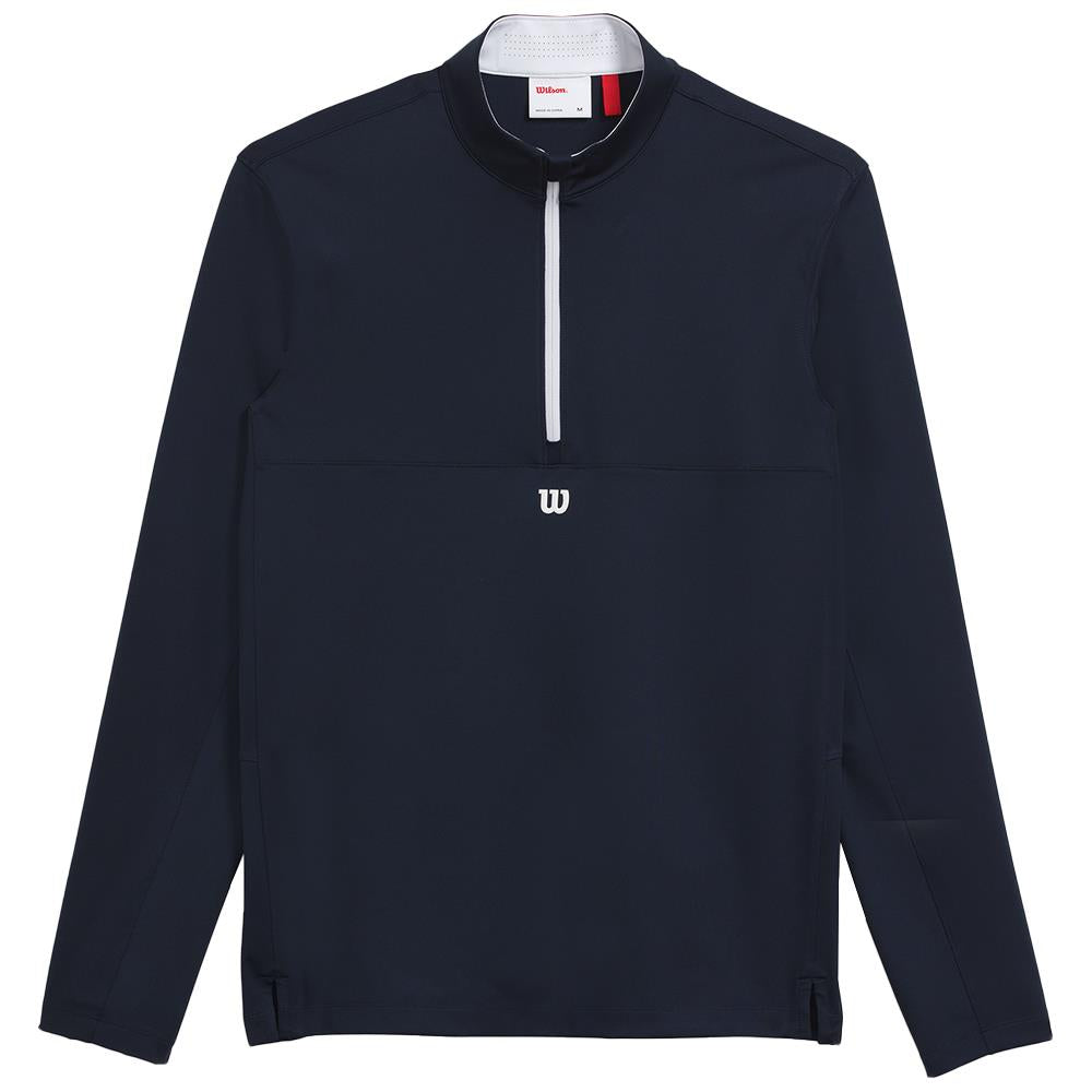 Wilson Men's Elevate Performance 1/2 Zip Longsleeve - Navy、mySite、neckold