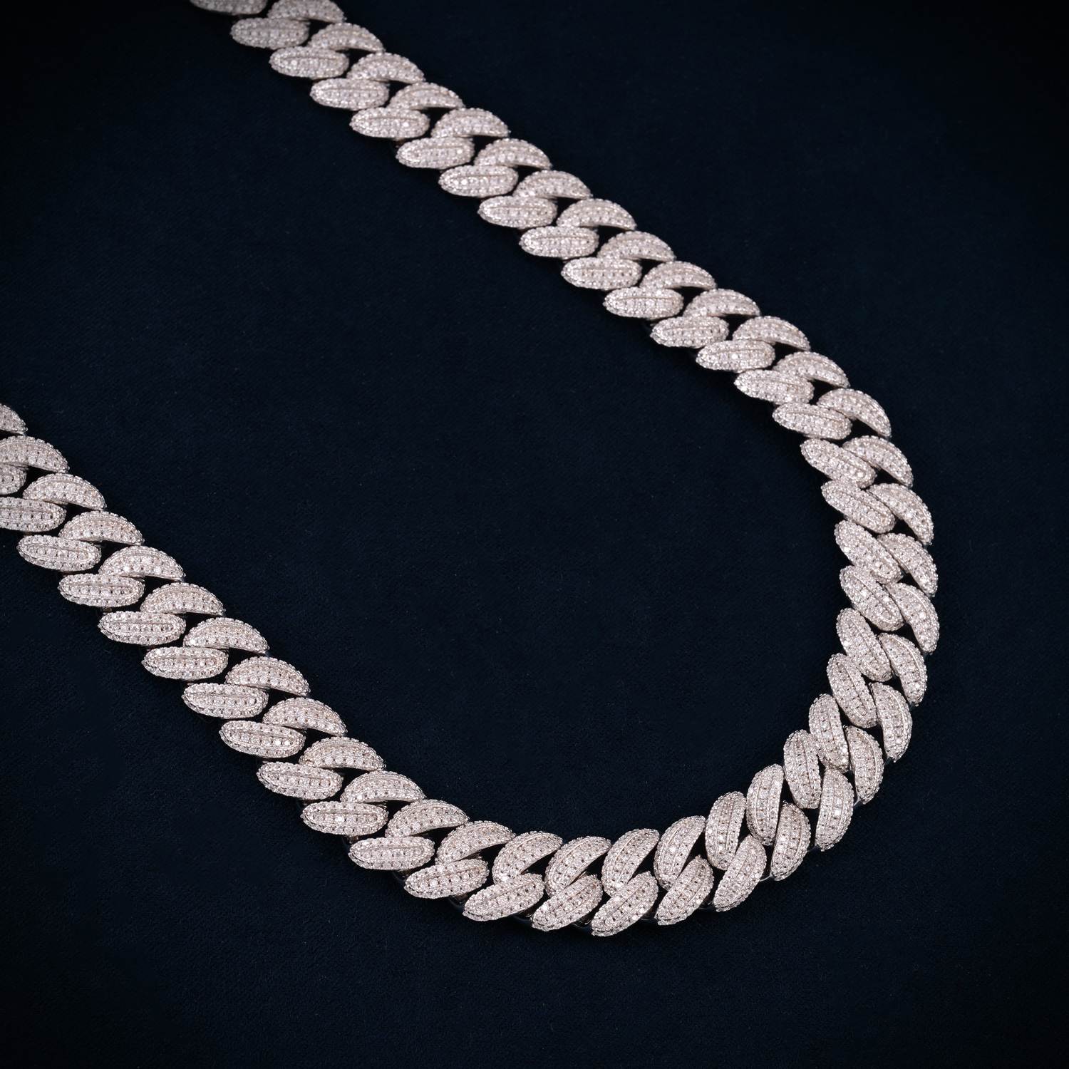 3-Row 13MM Moissanite Miami Cuban Link Chain 14K Gold、mySite、hinf8tx79