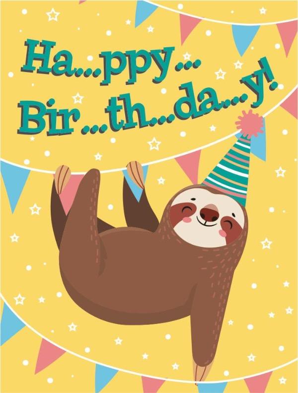  Mini Birthday Card - Birthday Sloth、mySite、ghnorth