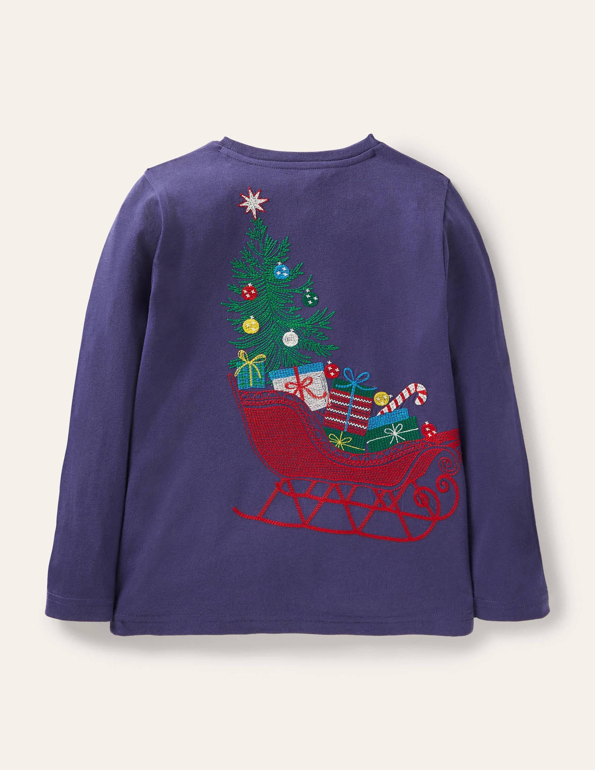  Festive Superstitch T-shirt-Starboard Blue Sleigh、mySite、ashleygrahame
