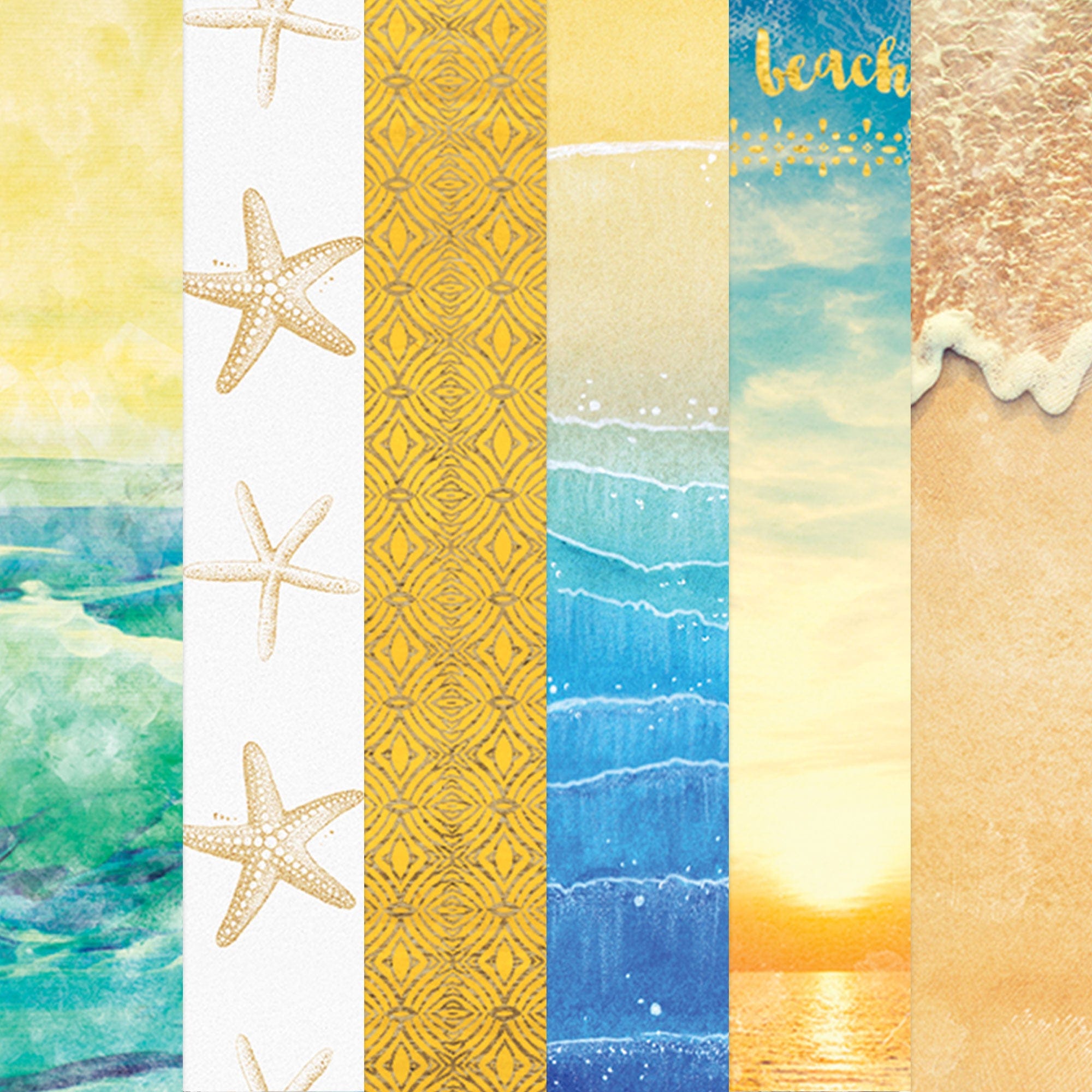  BEACHY KEEN PATTERN 12 X12 SCRAPBOOK PAPER SET、mySite、ghnorth