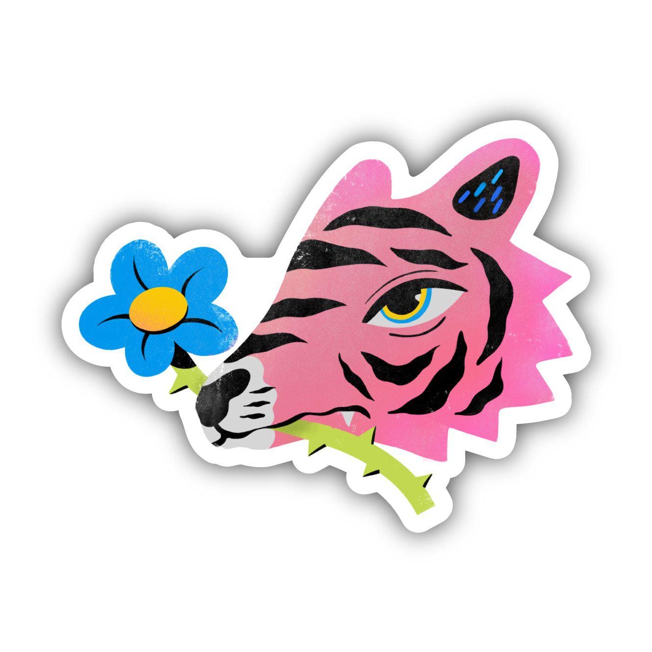  Tiger & Flower Sticker - Pink、mySite、elrpsem3k