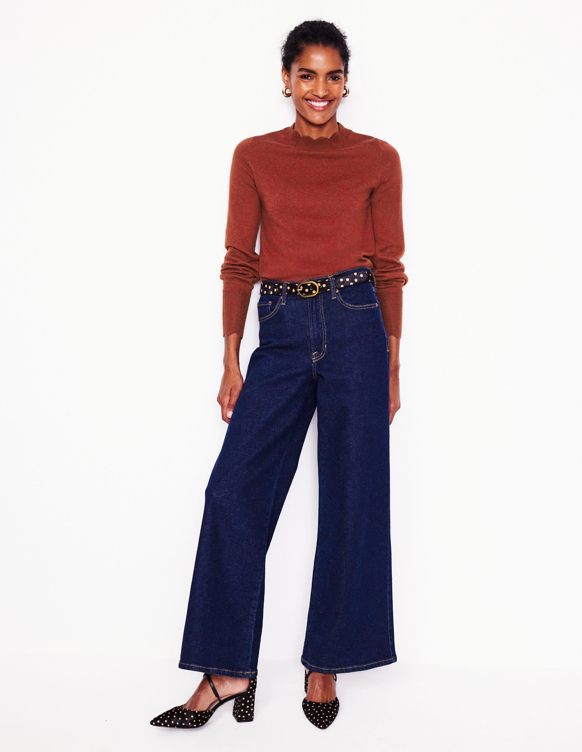  Imi Scallop Trim Jumper-Burnt Orange、mySite、ashleygrahame