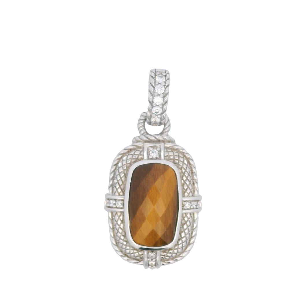 Estate Sterling Silver Tiger's Eye Judith Ripka Pendant、mySite、botmansion