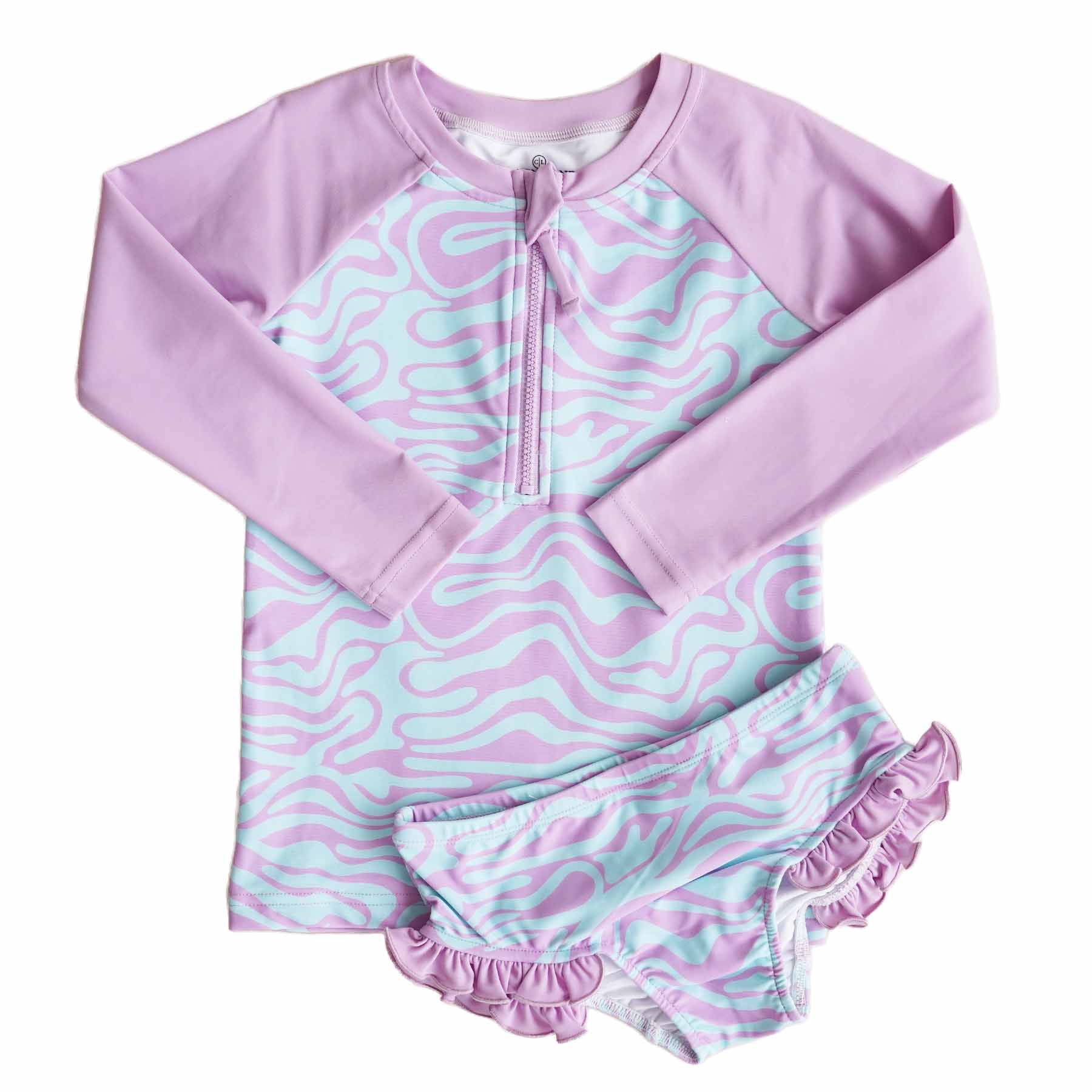  Two-Piece Long Sleeve Rash Guard with Front Zipper | Wavy Days、mySite、layawaytickets