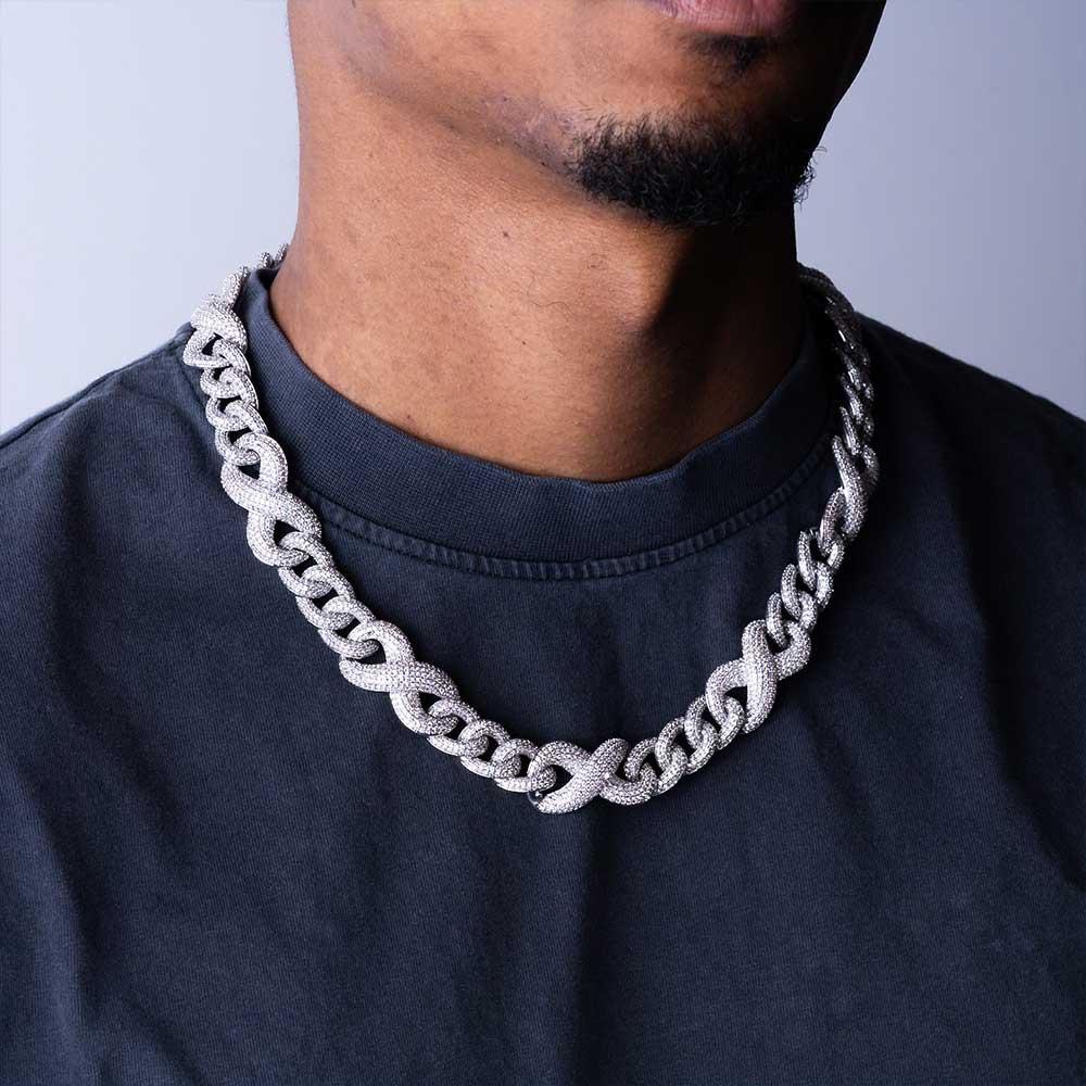 20MM Moissanite Infinity Link Chain 14K Gold、mySite、hinf8tx79