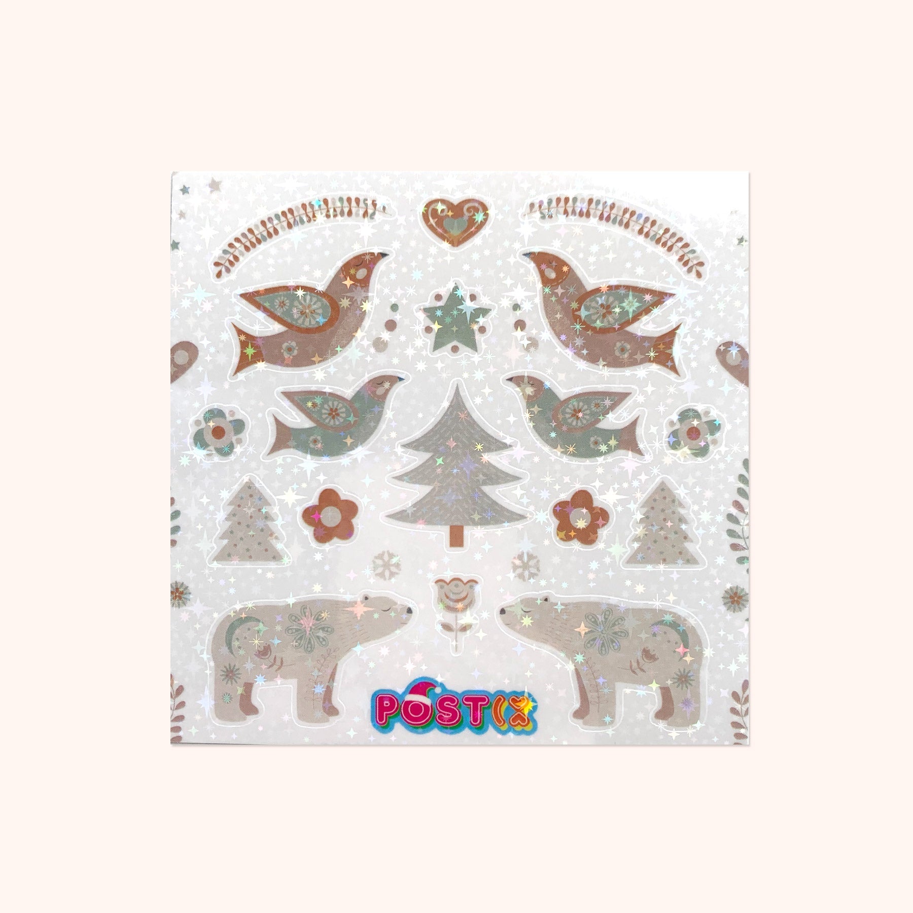  Nordic Forest Square Hologram Sticker Sheet、mySite、ghnorth