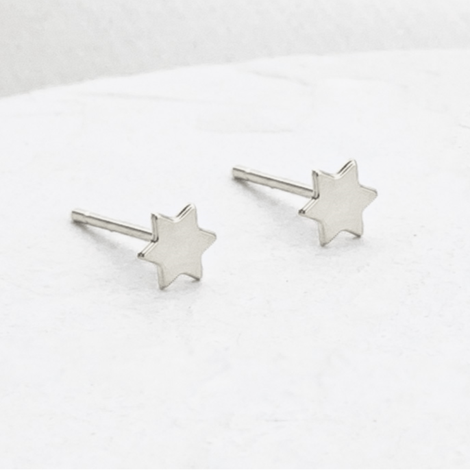 Tiny Star of David Earrings - Silver、mySite、topwebapps