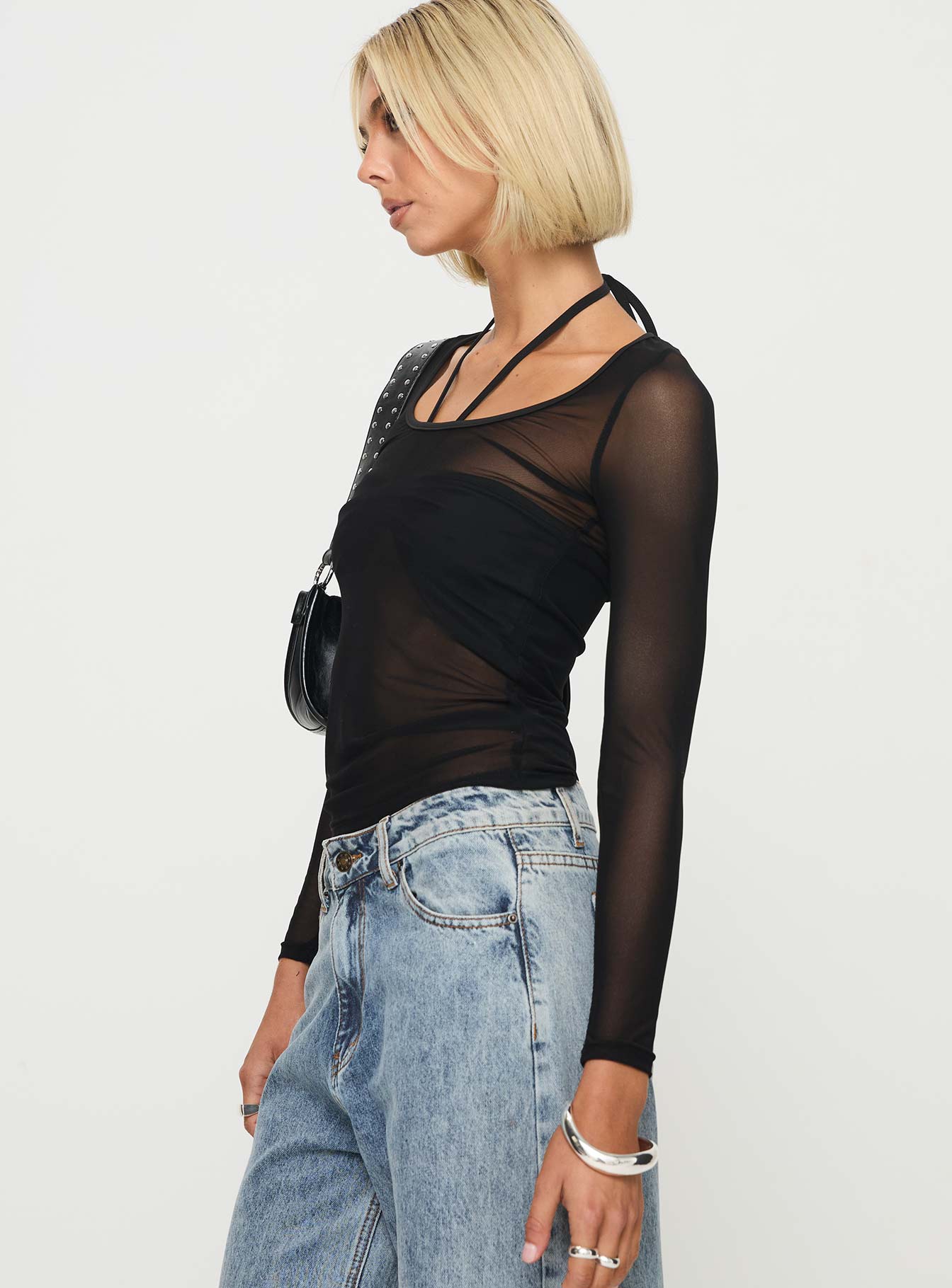 Bowsie Long Sleeve Top Black、mySite、solidvoid