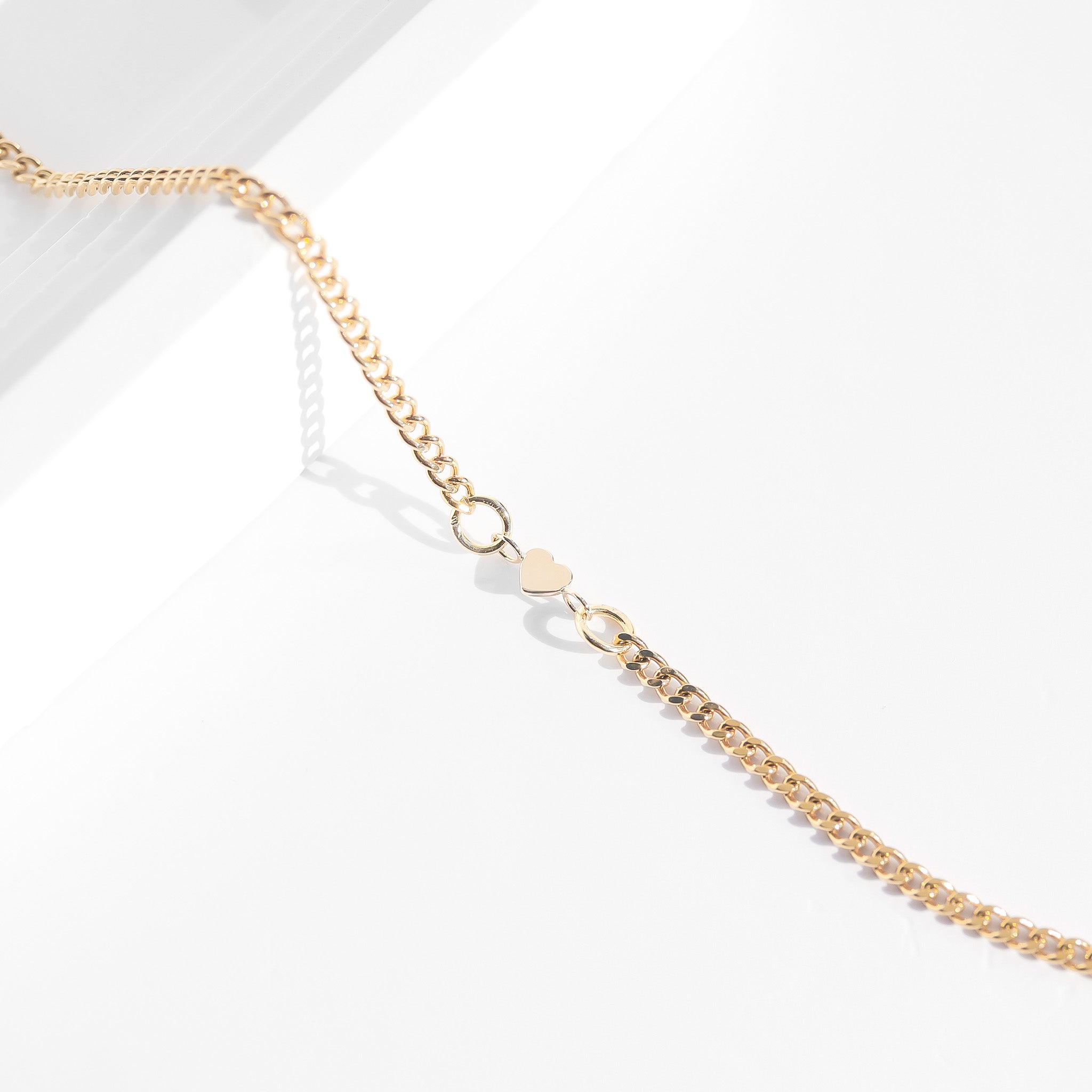 Permanent Jewelry 14K Solid Gold Heart Connector Charm / PMJ1006、mySite、dreamappss