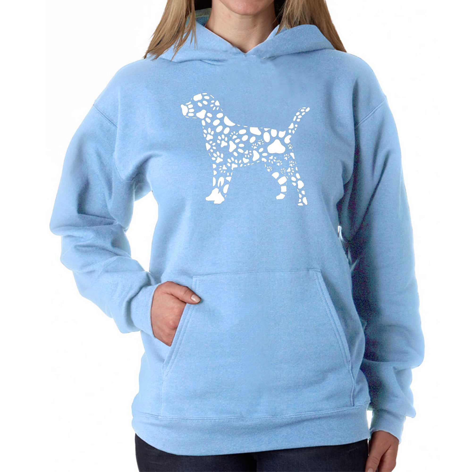 Dog Paw Prints - Women's Word Art Hooded Sweatshirt、mySite、camillekostekn